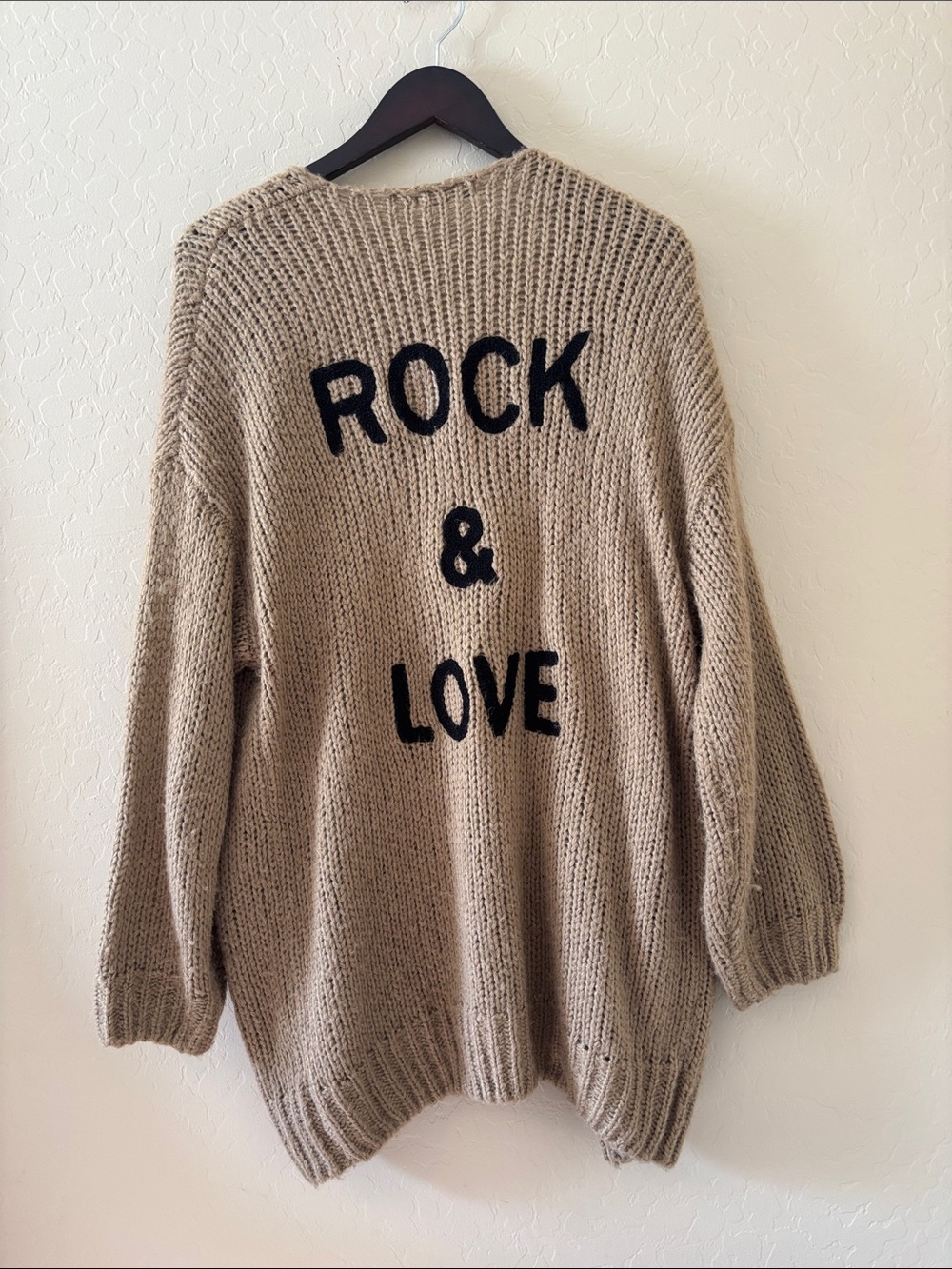 Rock & Love Cozy Knit Open Cardigan - Beige